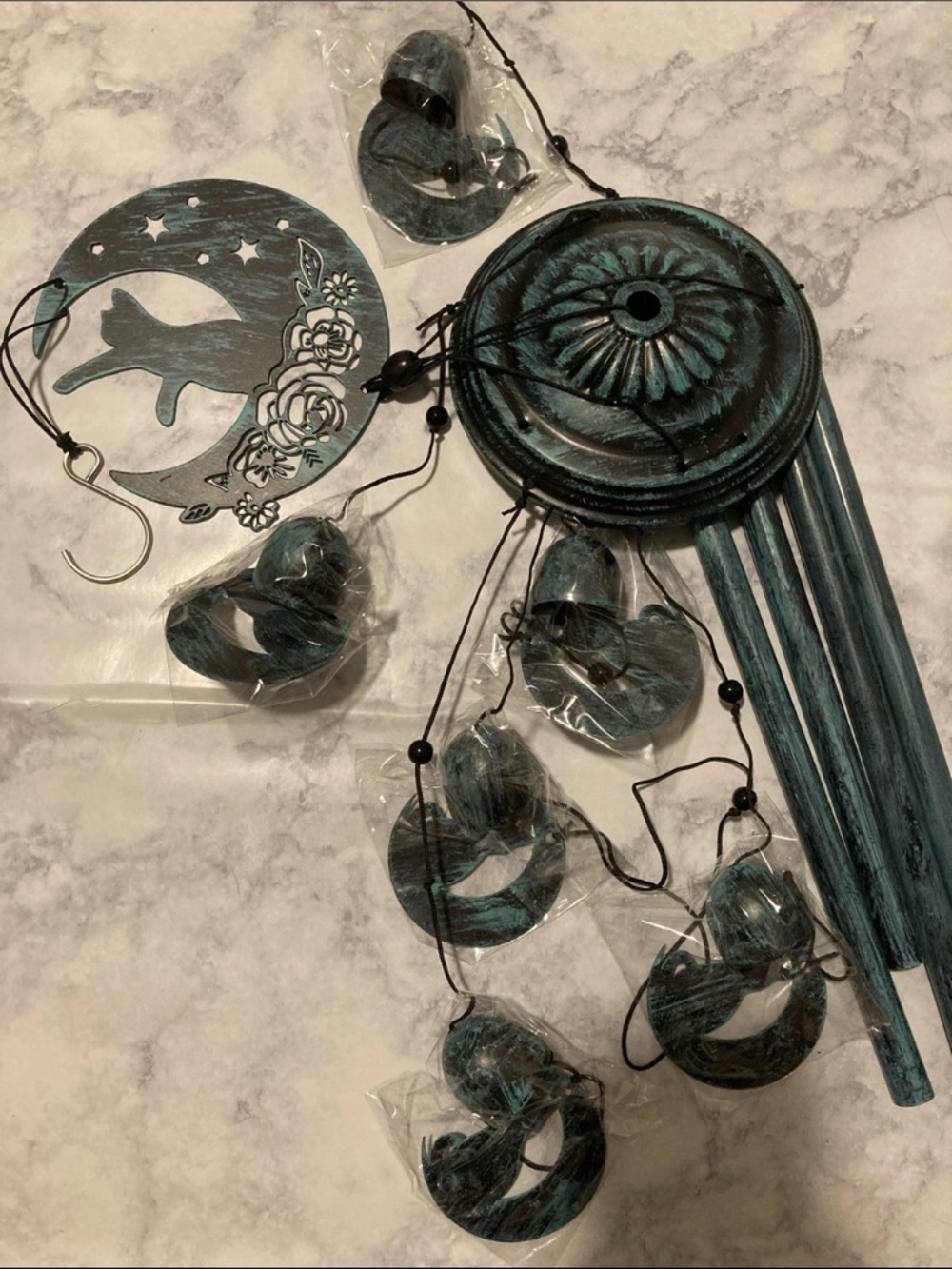 Turquoise Accent Aluminum Wind Chime